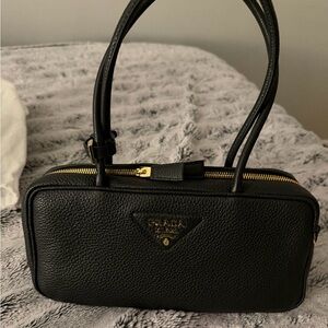 Prada Triangle-Logo Zipped Shoulder Bag